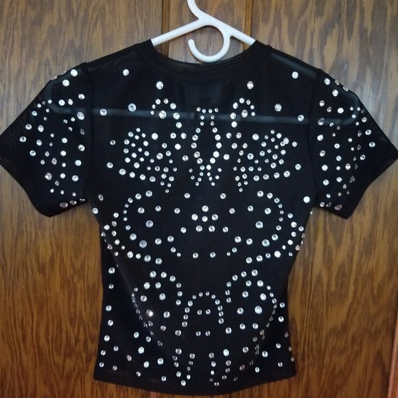 Cynthia Rowley black rhinestone  top size  XS - Picture 7 of 7